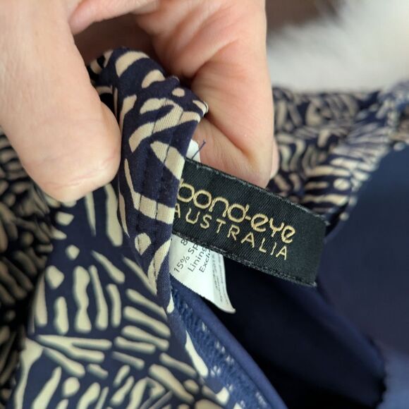 Bond-Eye Australia One Piece Tummy Control Navy/Gold Bathing Suit Size 10 - Picture 6 of 7